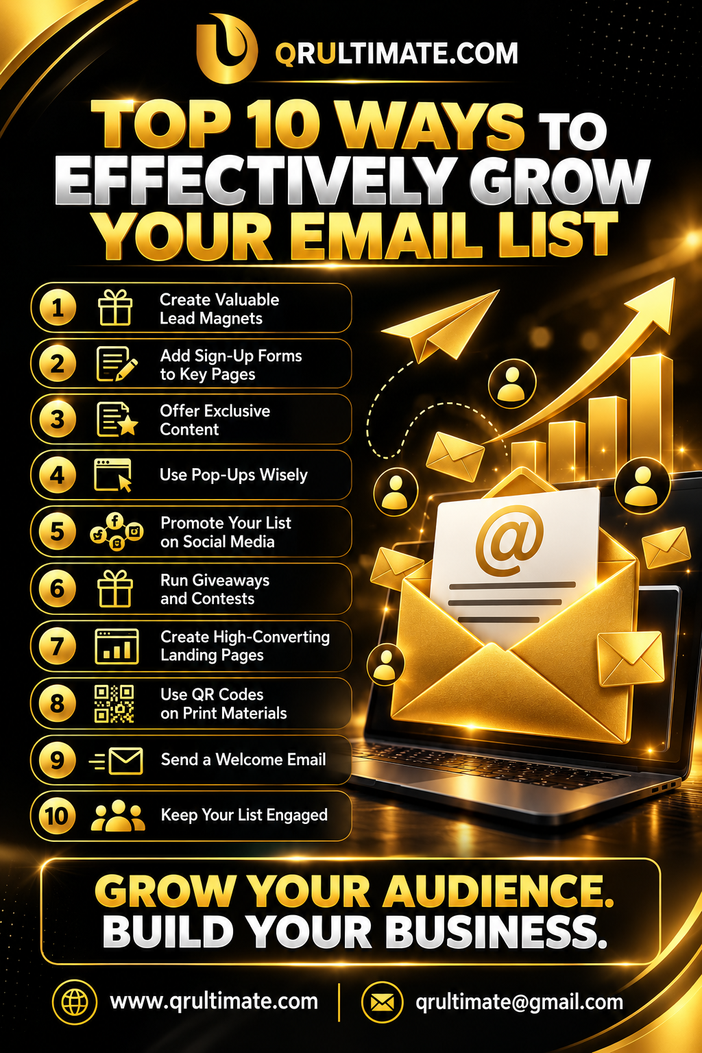 Top 10 Ways to Effectively Grow Your Email List